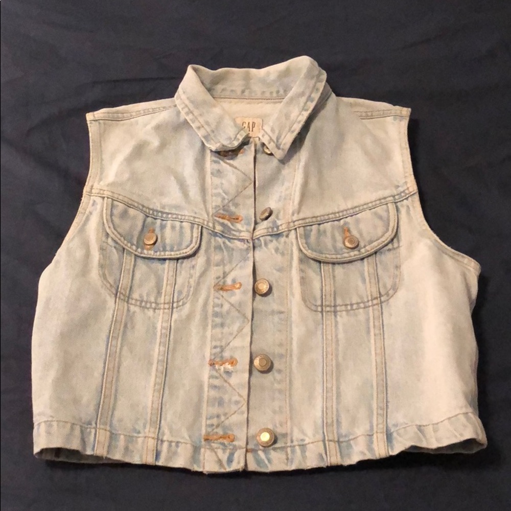 Gap Denim Cropped Vest
